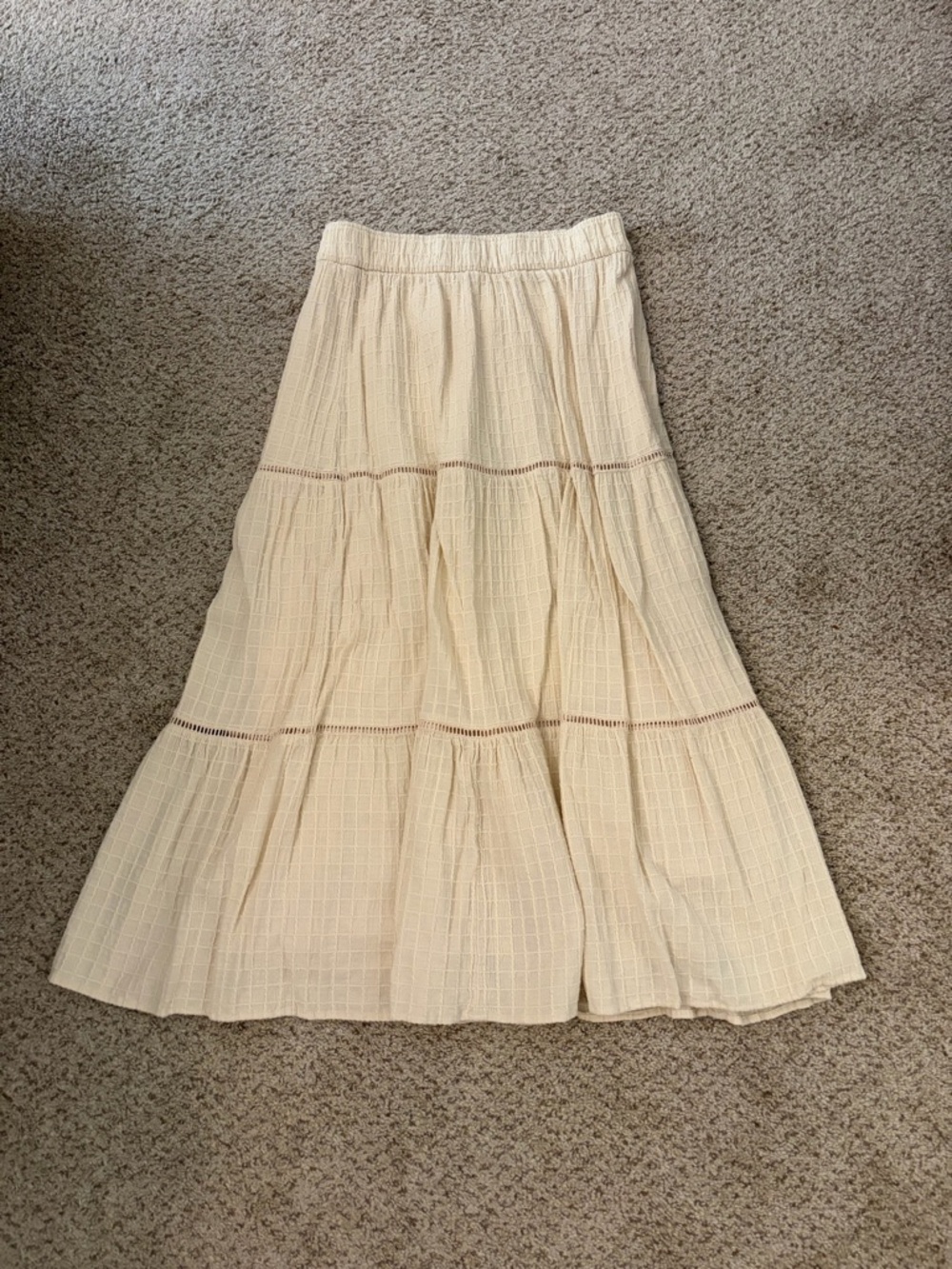 Wonderly Cream Tiered Maxi Skirt